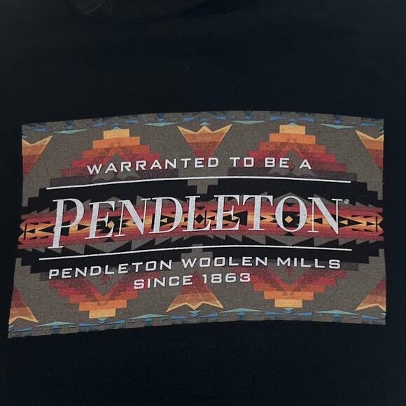 Pendleton Hoodie men’s small black Southwest Aztec design sweatshirt pullover - Picture 3 of 4
